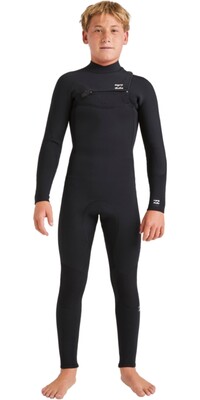 2024 Billabong Junior Foil 4/3mm Chest Zip Neopreno ABBW100155 - Black